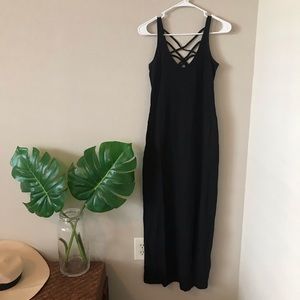 Express Long Dress with Crossing Detail